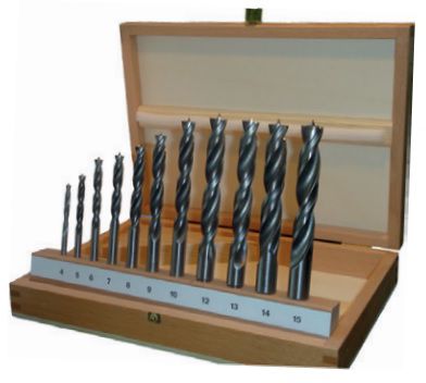 STERN Holzspiralbohrer-Satz, in Kassette 11-tlg., Ø 4 - 15mm, Mod. 303E/HS - Holzbearbeitung