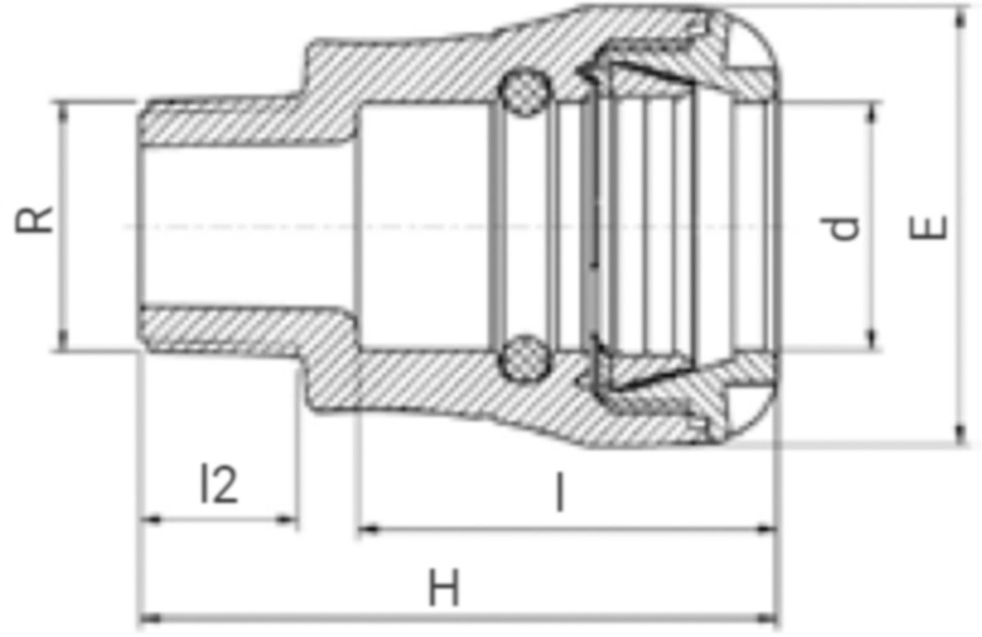 Steckmuffenverbinder mit AG 1002 d 32mm - 11/2" - Plasson-Steckfittinge