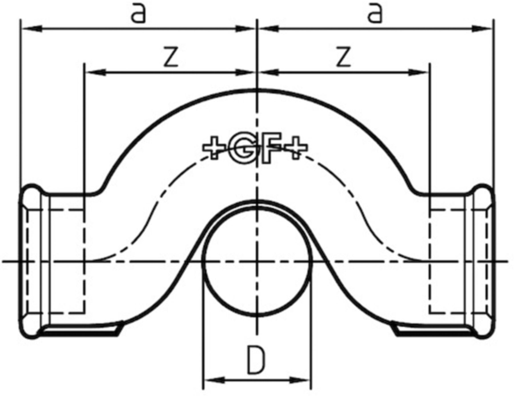 Überspringbogen 85 V 11/4" 770 085 207 - GF verz. Tempergussfittings