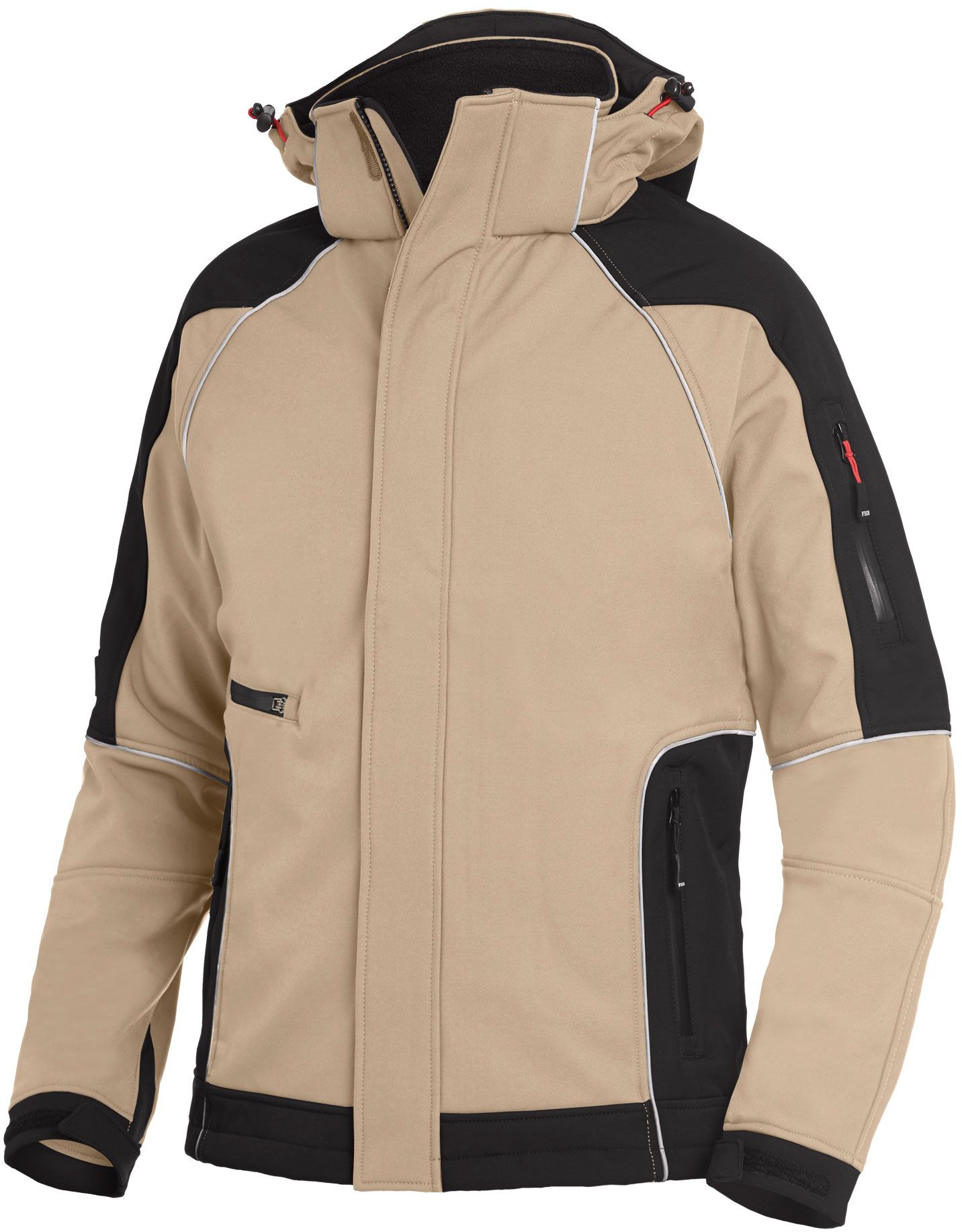FHB WALTER Softshelljacke beige-schwarz Gr. 5XL - Textilien