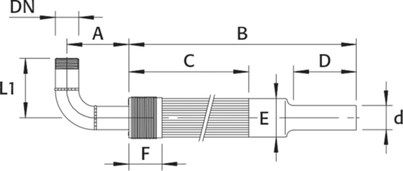 RMA Hauseinführung für Gas PN 5 Typ C Bogen 90° mit Flansch d 160mm / DN 150 - Wild Gebäudeeinführung