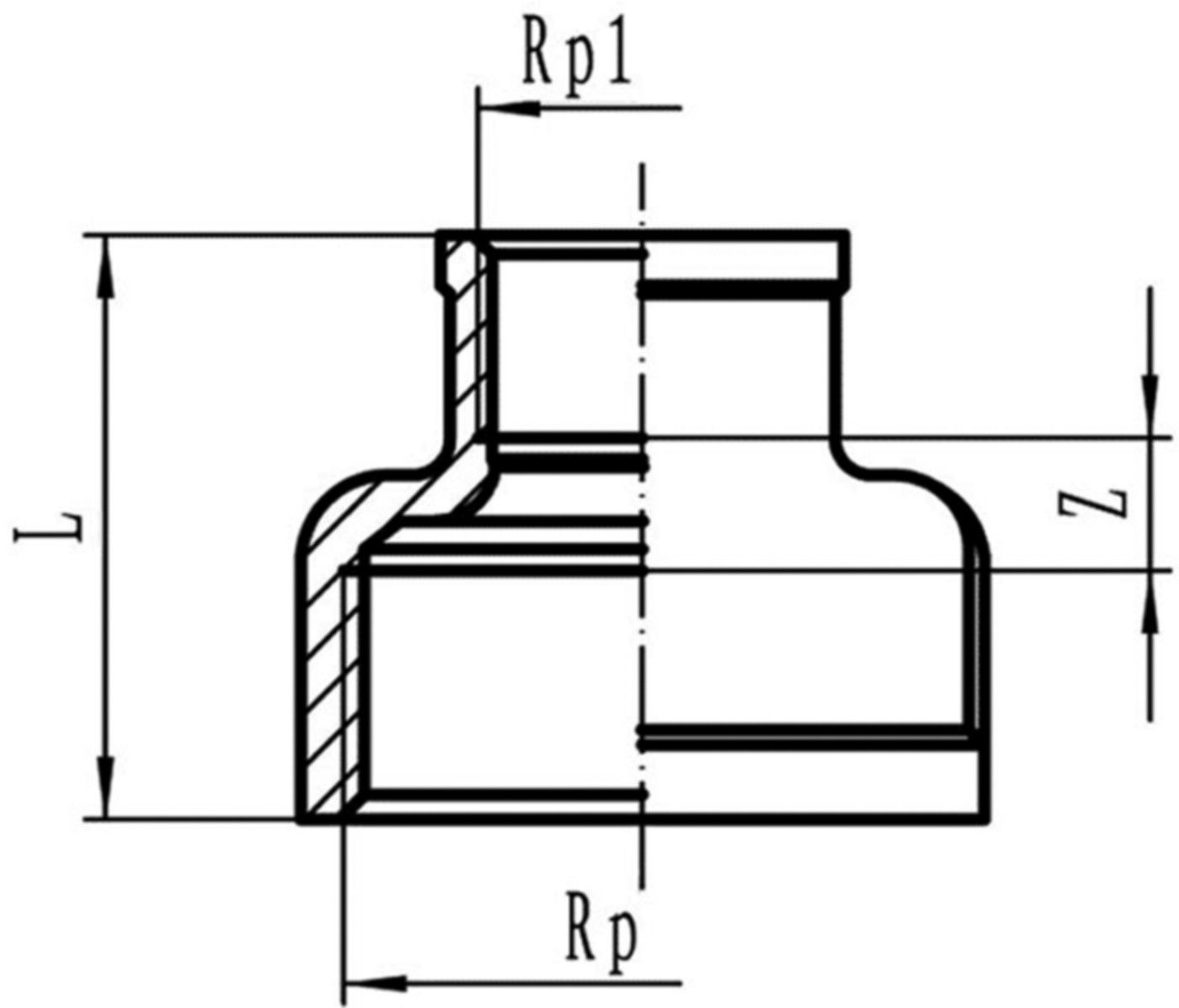 Inox-Reduziermuffe 1"- 1/2" 1240 - Rostfreie Gewindefittings