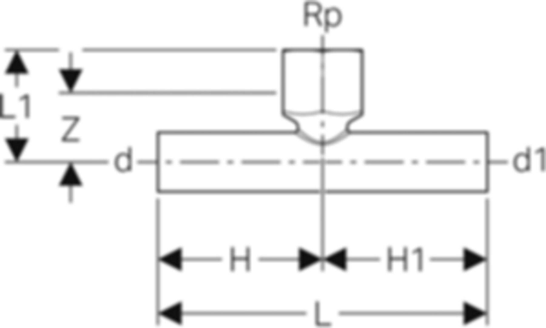 T-Stück m/IG 28mm-1/2"-28mm 21343 mit Steckende - Mapress-Heizungs-Formstücke