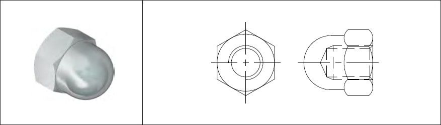 Hutmutter hohe Form M10 Rechtsgewinde 1.4301 - INOXTECH-Handlauf-/Geländer-System