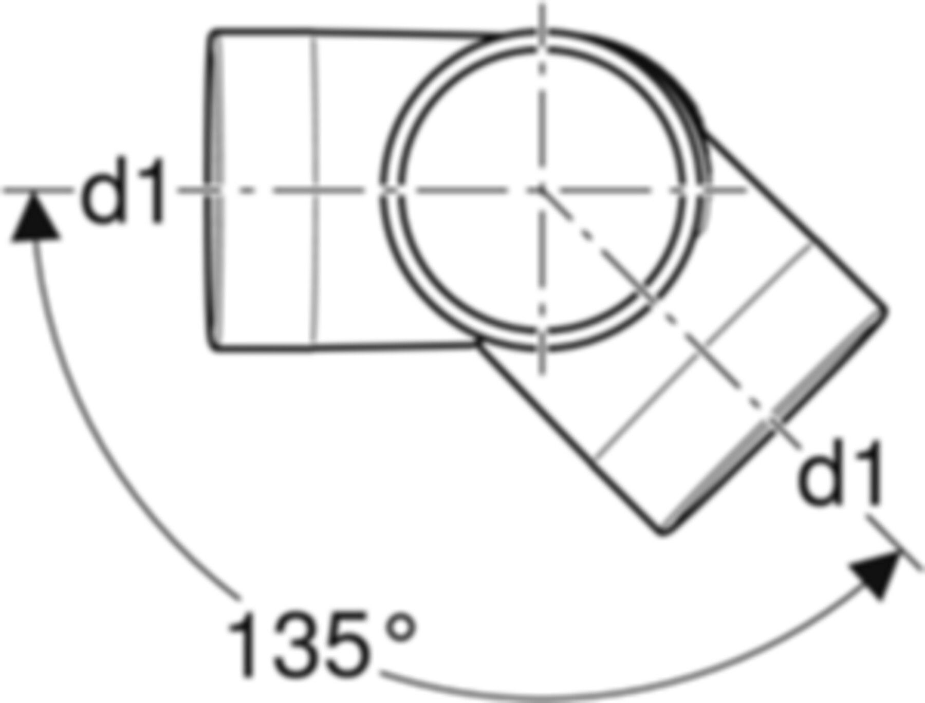 Bogeneckabzweig 88,5°/135° 110/110mm 310.105.14.1 - Geberit-PE-Silent-Formstücke