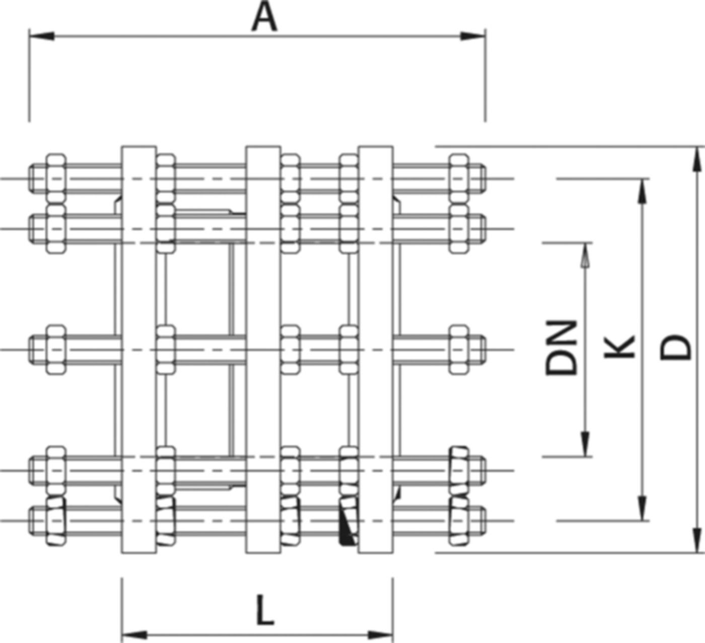 Ausbaustück Typ PO, feststellbar PN 10 Gewindeanker rostfrei L=220mm DN 200 - Wild Absperrklappen