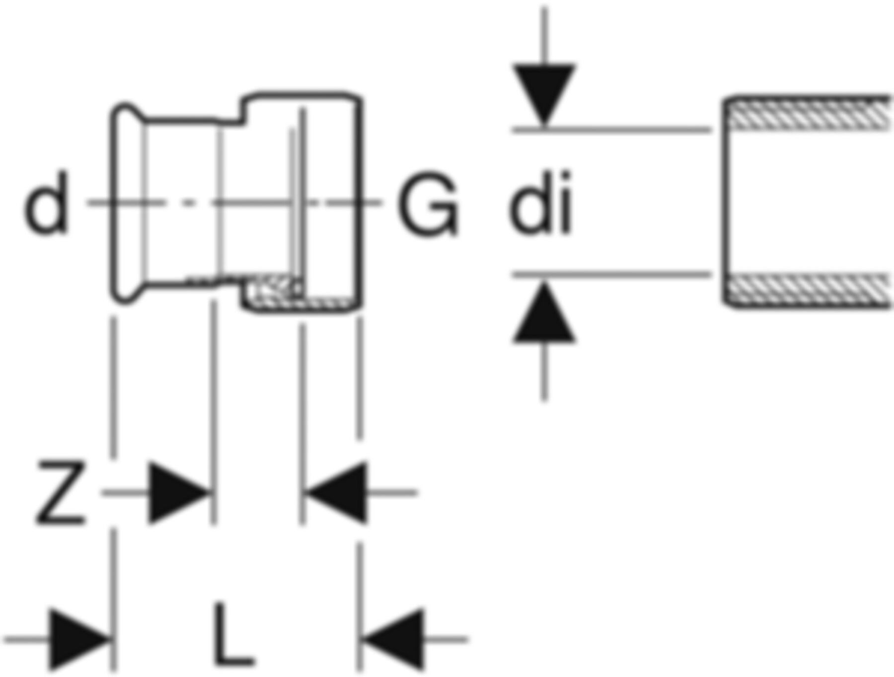 Übergangsverschraubung 15mm- 3/4" 35032 Überwurfmutter Messing - Mapress-Sanitär-Presssystem-Formstücke