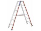 HYMER Alu Doppelstufenleiter 8024, 2x3 Tritt, L= 0.77m - Garten