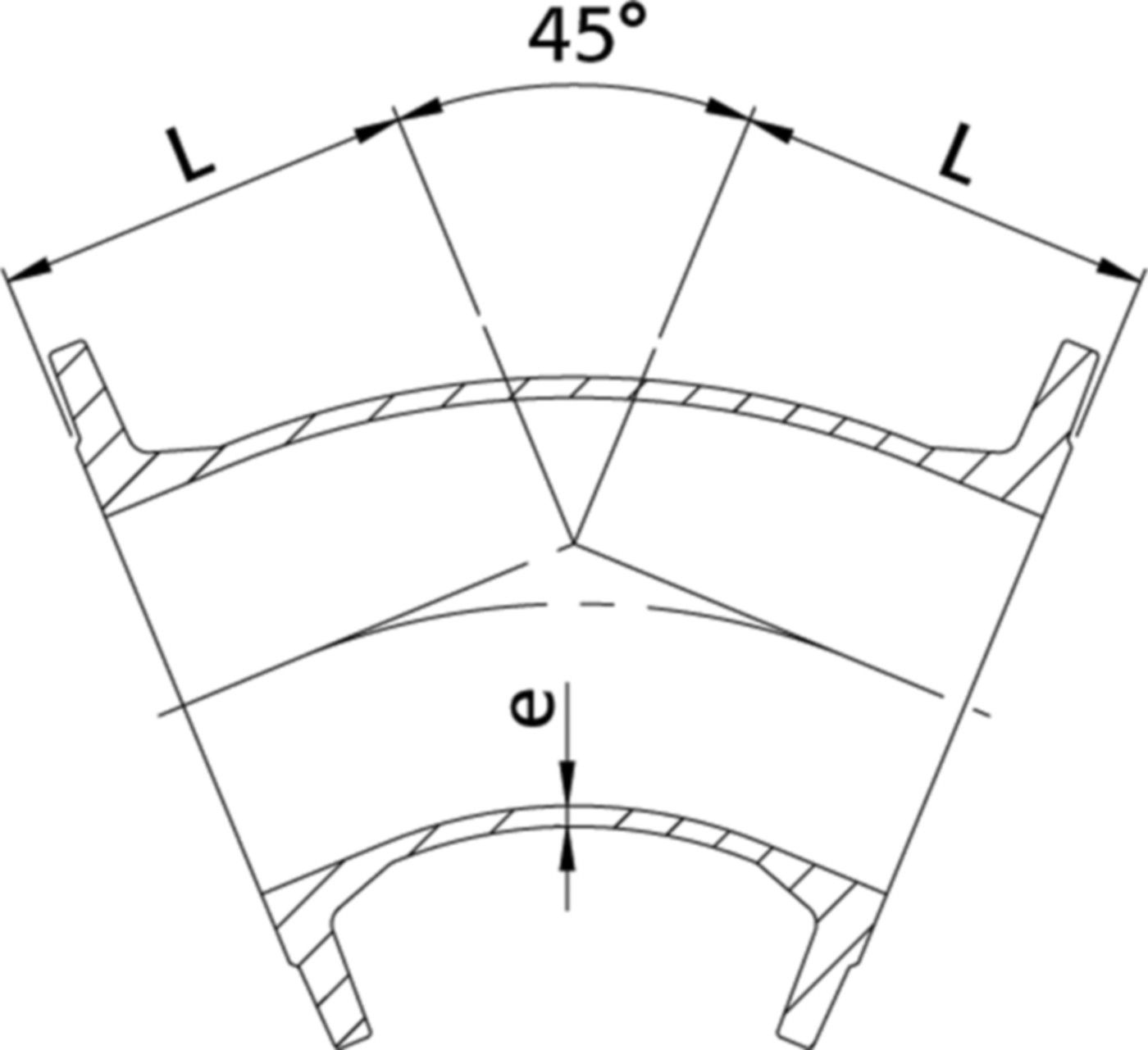 Flanschen-Bogen 45° Typ FFK PN 10/16 DN 80 - WILD Flanschformstücke