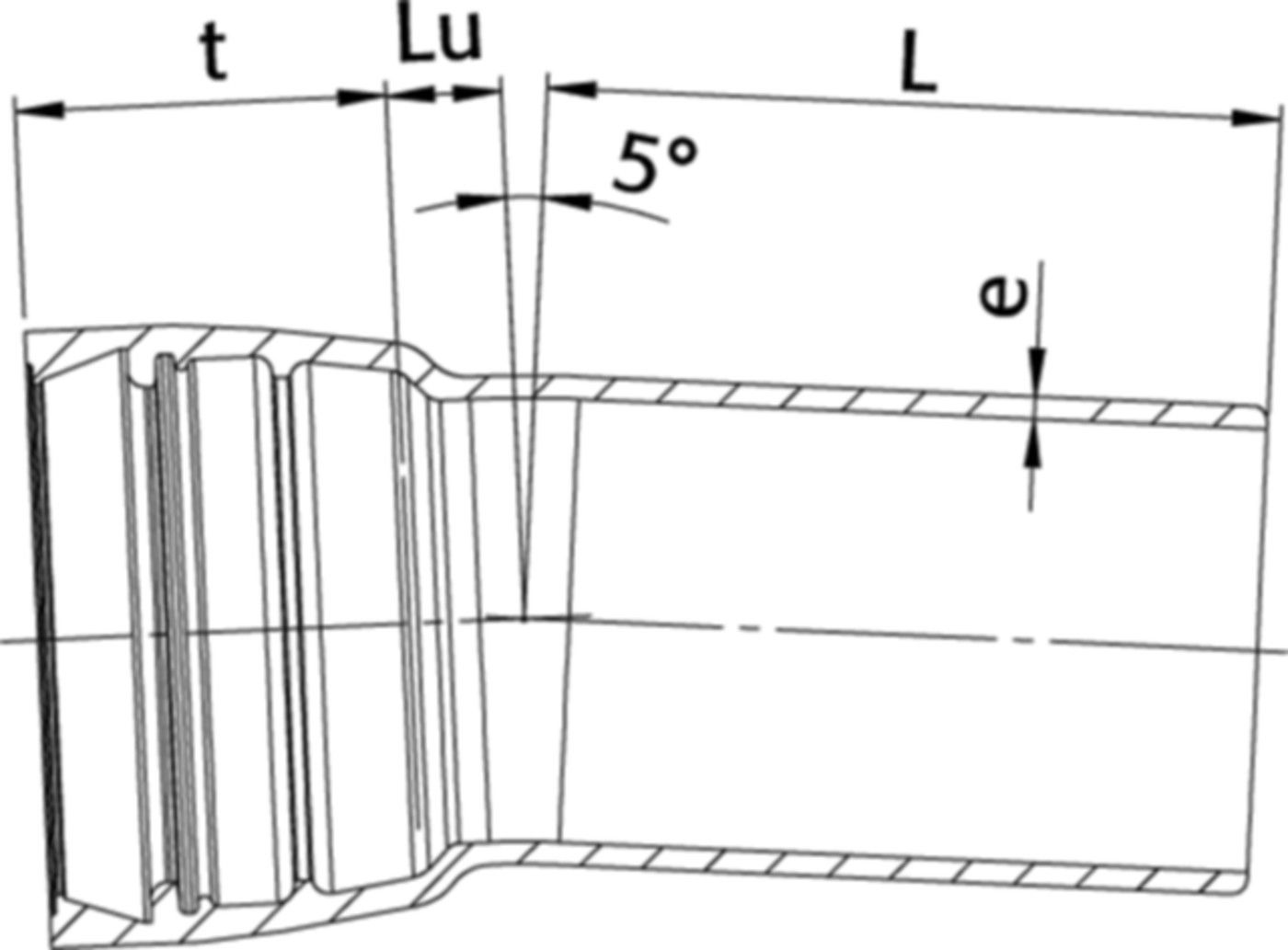 STM-Bogen 1M Novo-Sit MK 5° DN 125 - WILD Steckmuffenformstücke