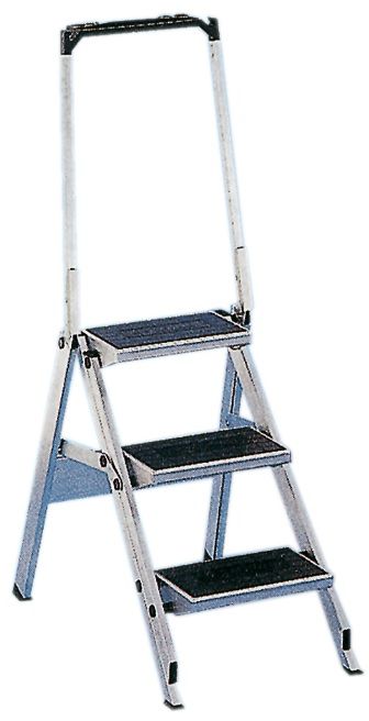 HB Klapptreppe mit Riffeltritten und Sicherheitsbü Typ 493, 4 Sprossen, L= 1.42m - Garten