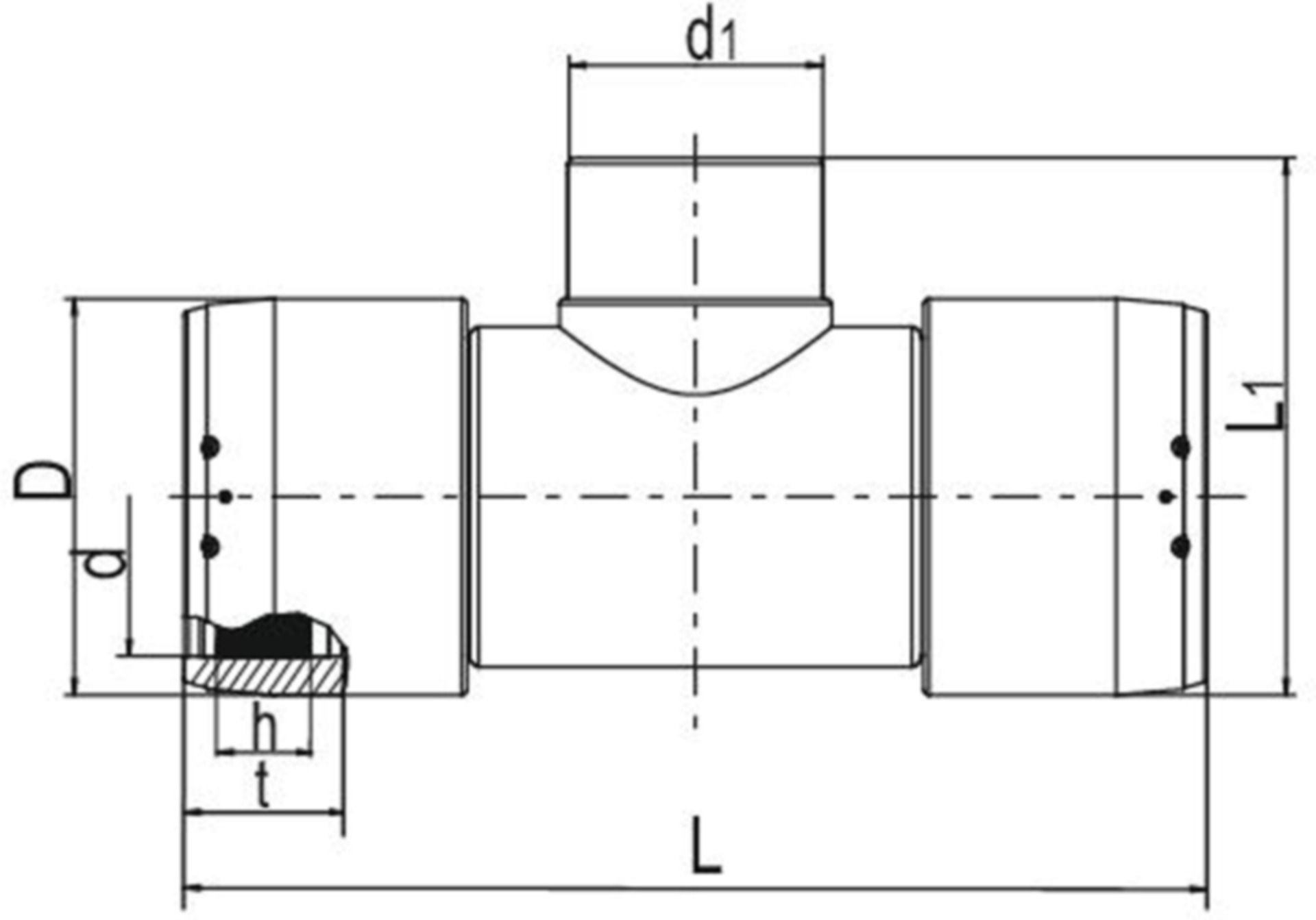 T-Stück reduziert XL d 250/225mm 616 427 - Frialen Elektroschweissfittinge