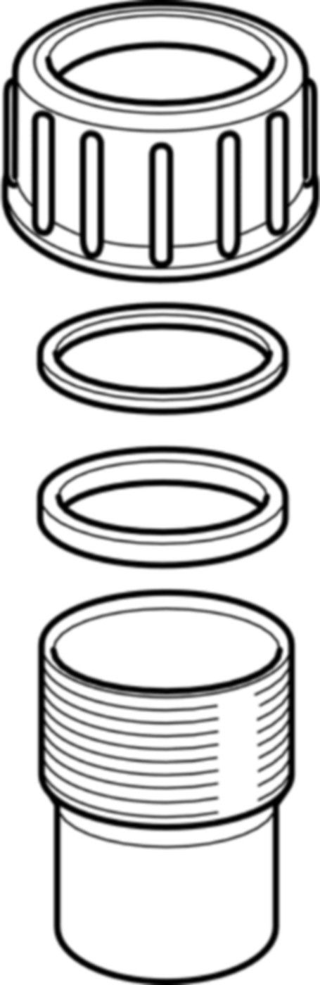 Stutzen mit Verschraubung zum Kleben d 56mm - 60mm 359.423.00.1 - Geberit-PE-Formstücke