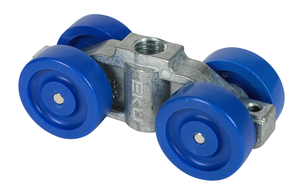 HAWA-PORTA Laufwagen, Porta 60, Gleitlager Gehäuse aus Zinkguss, Kunststoffrollen blau - Schiebetür- und Schiebetorbeschläge