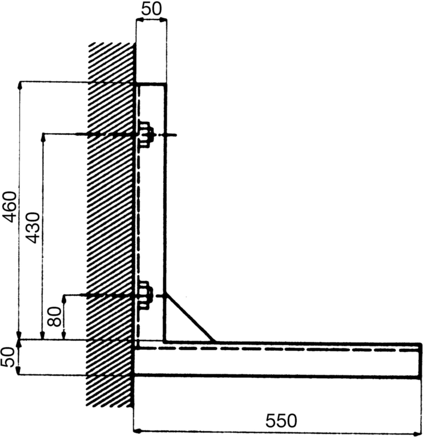 Wandkonsole KON L  350 x 510 x 550 mm zu WL 080 - WL 200, Set à 2 Konsolen - Atlantic-Wassererwärmer