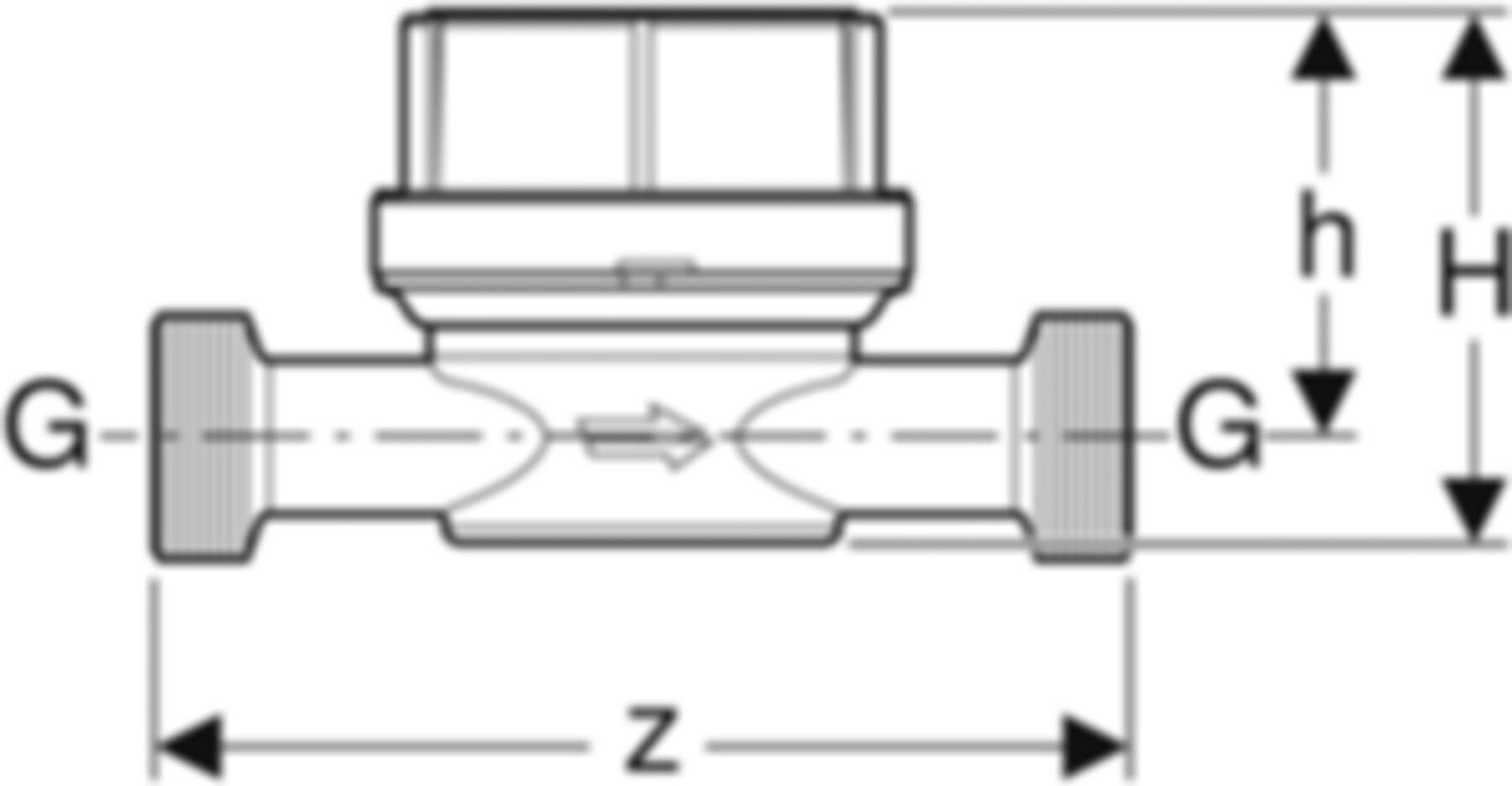 Einstrahl-Wasserzähler DN20 1" 653.498.00.1 - Geberit Systemventile / Armaturen
