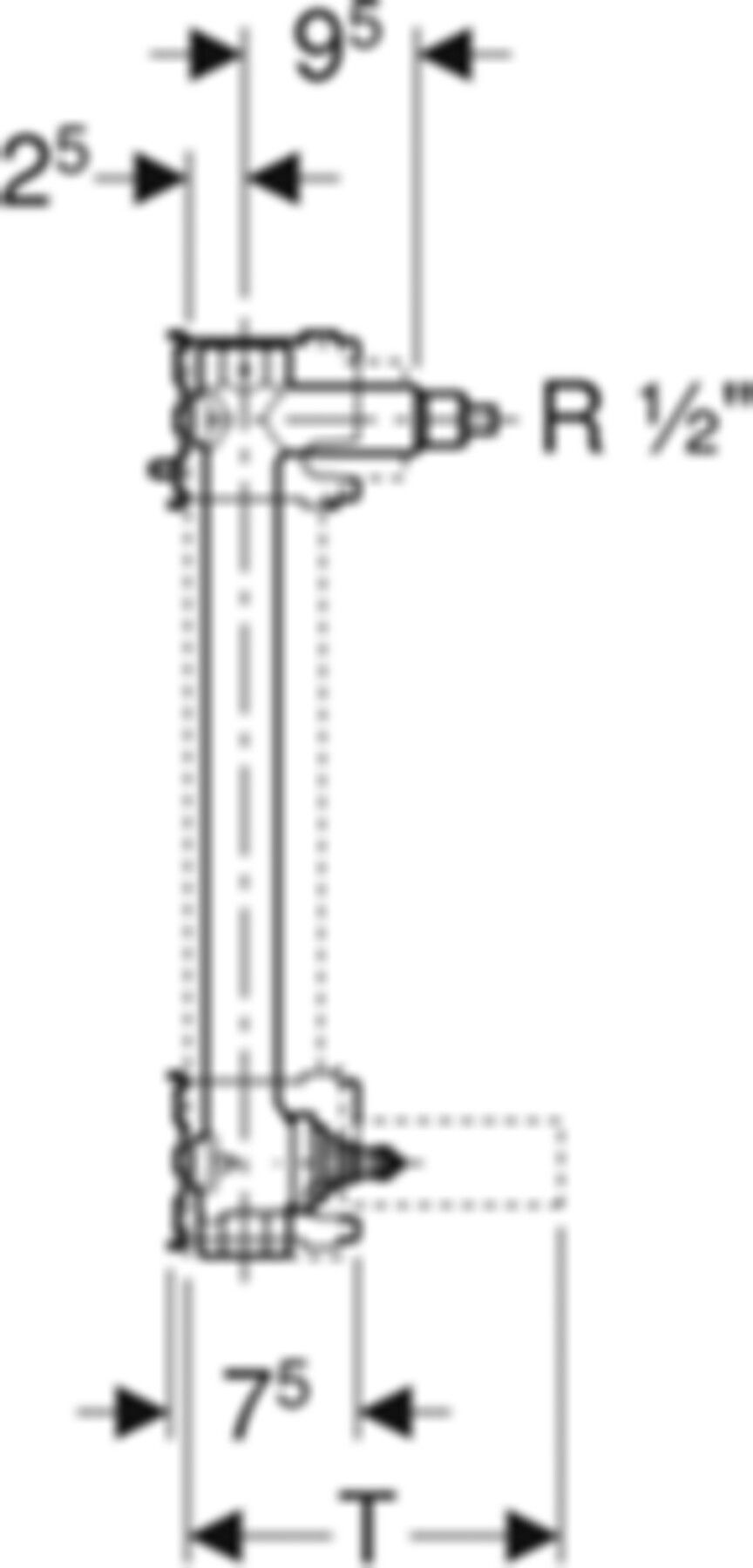 GIS-Waschtisch-Set Standarm.461.155.00.1 zwei Wasserstrecken mit UP-Ventil - Geberit Systemventile / Armaturen