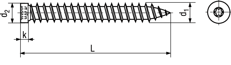 SPAX®-RA Zyl-Kopf vzb/WIROX® BN20216 Ø7,5x180(T30) - Bossard Spanplattenschrauben SPAX