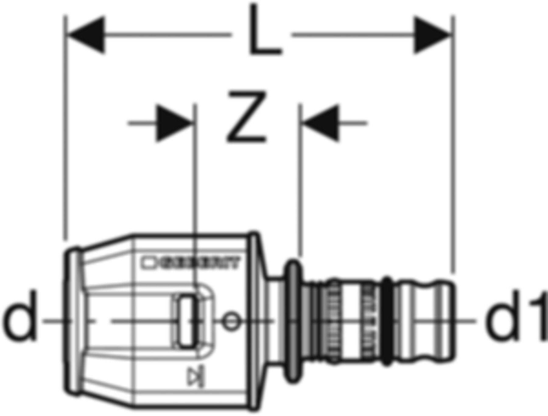 Übergang 16mm-16mm 650.671.00.1 auf Mepla - Geberit-Push Fit-Formstücke
