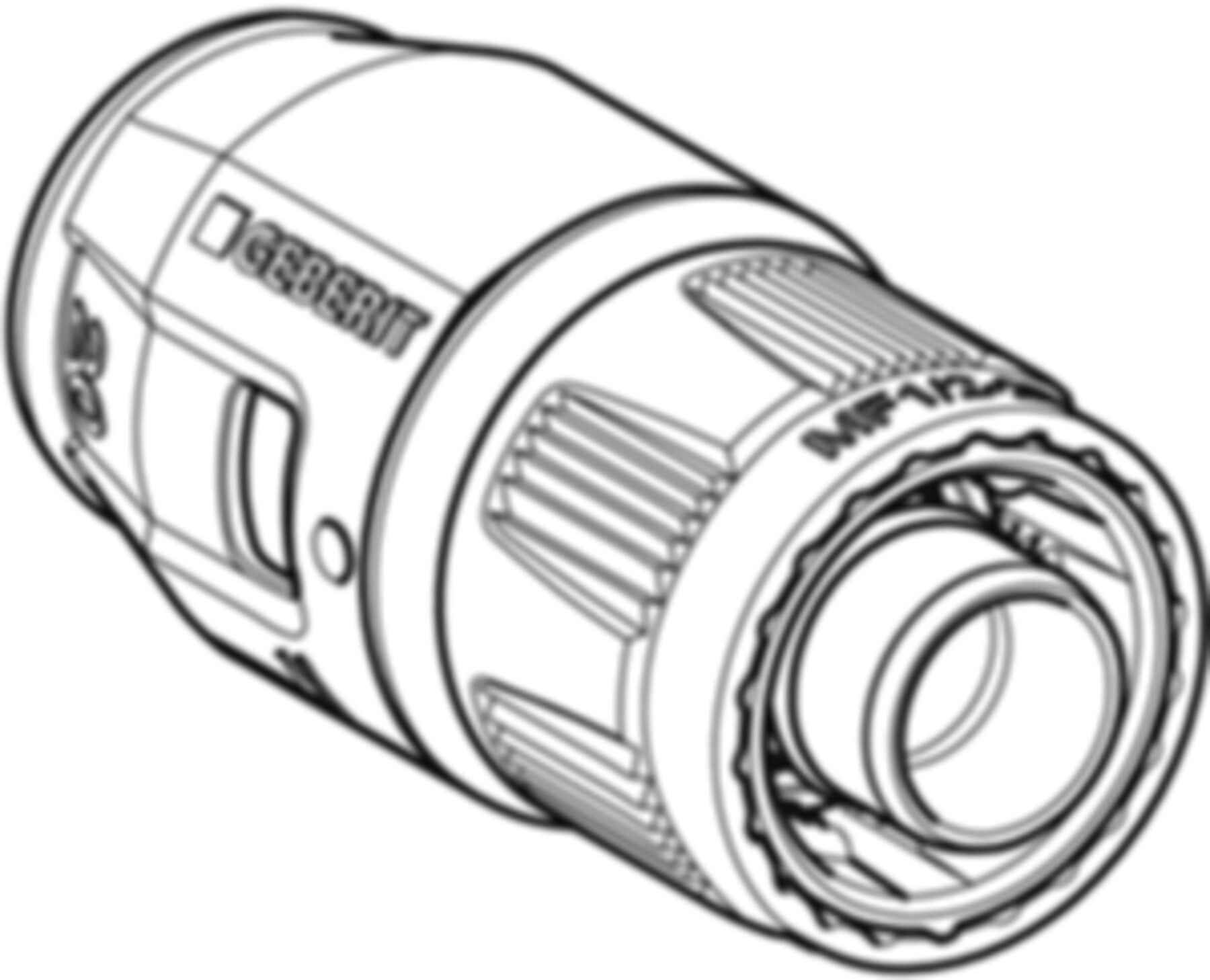 Übergang 16mm-1/2" 650.501.00.1 mit MasterFix - Geberit-Push Fit-Formstücke