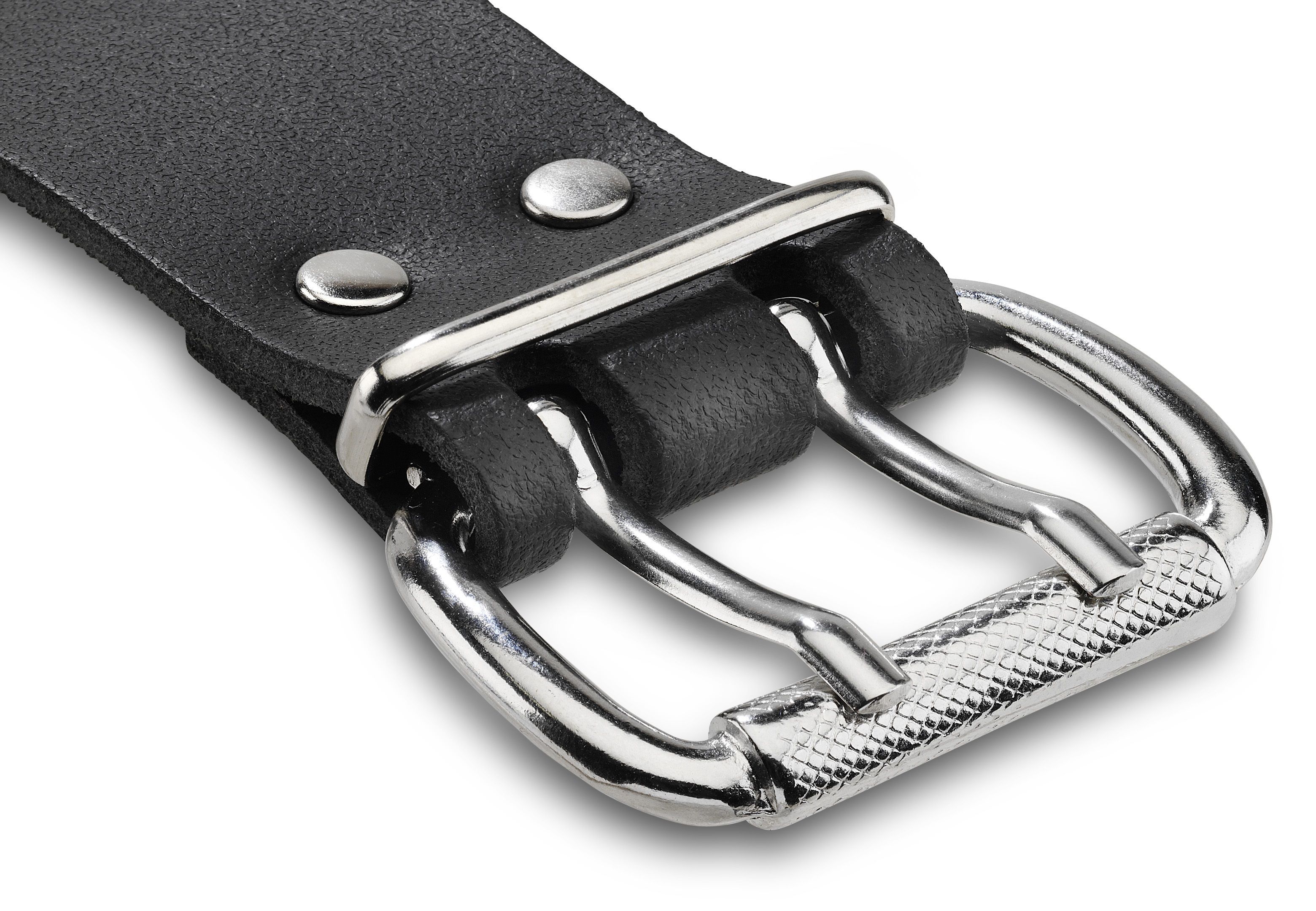 FHB CARSTEN Ledergürtel Doppeldorn schwarz Gr. 120 - Textilien