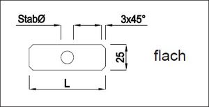 Auflagebleche schmale Ausführung ungebogen 10 mm L=60 mm geschliffen 1.4301 - INOXTECH-Handlauf-/Geländer-System