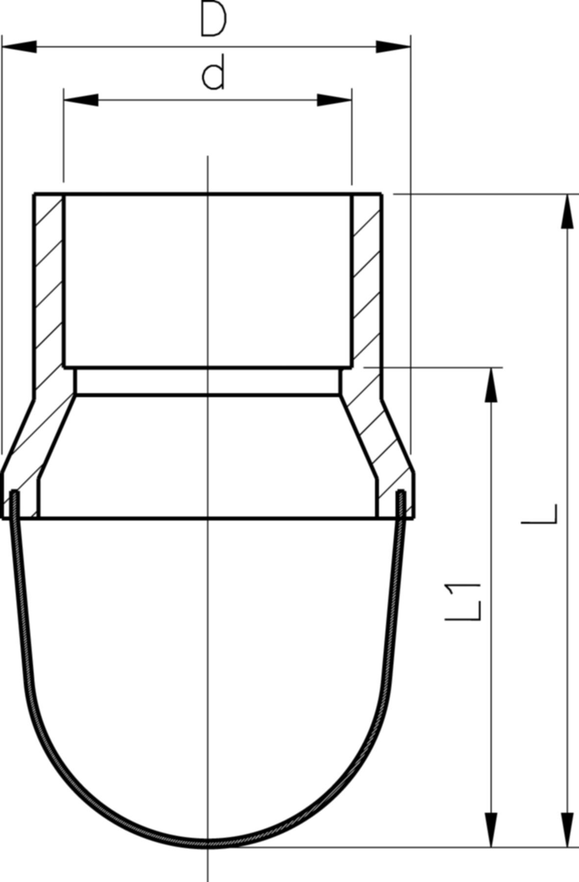 Saugkorb mit Klebemuffe 32 mm 161 050 028 - GF Hart PVC-U Formstücke