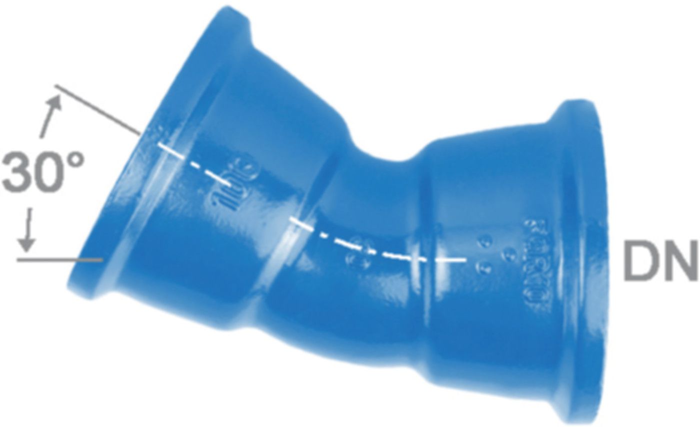 STM-Bogen 2M Fig. 2823a 30° DN 125 - Von Roll Steckmuffenformstücke