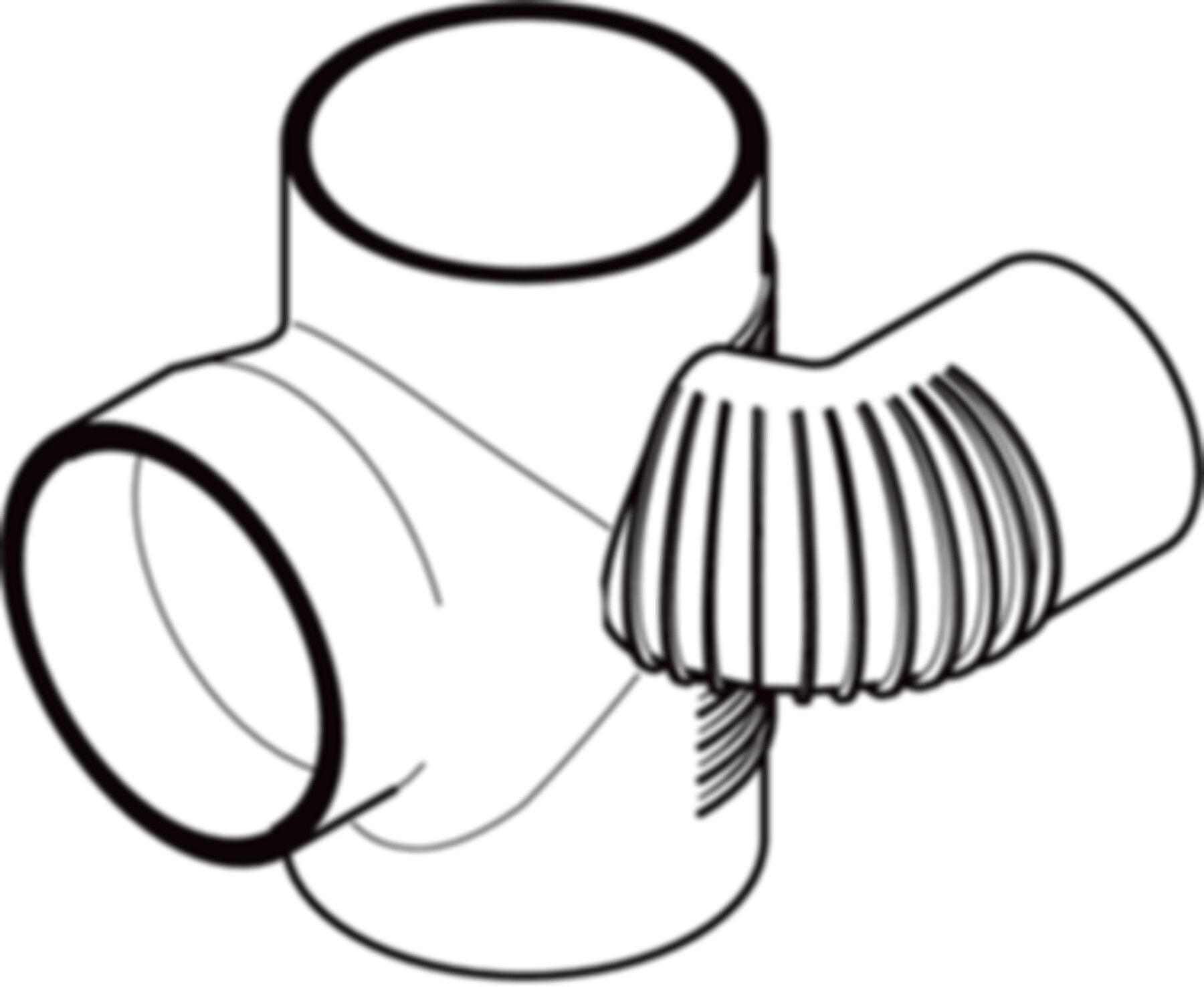 Doppelabzweig 180° versetzt links 88.5° d 110/ 90mm 310.872.14.1 - Geberit-PE-Silent-Formstücke