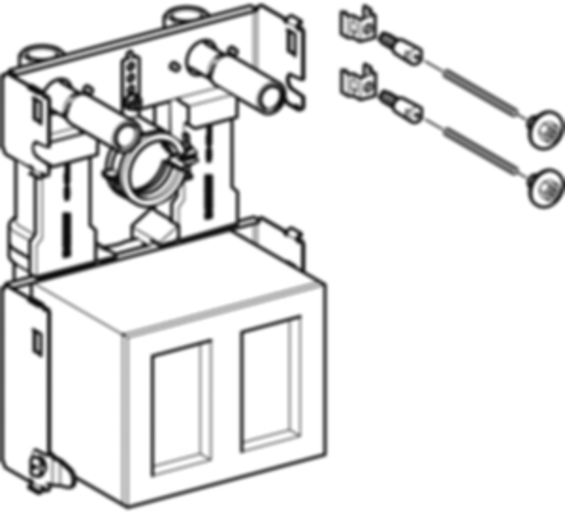 GIS-Waschtisch-Set Standarm.461.157.00.1 mit 2 Wasserzählerstrecken mit UP-Ventil - Geberit Systemventile / Armaturen