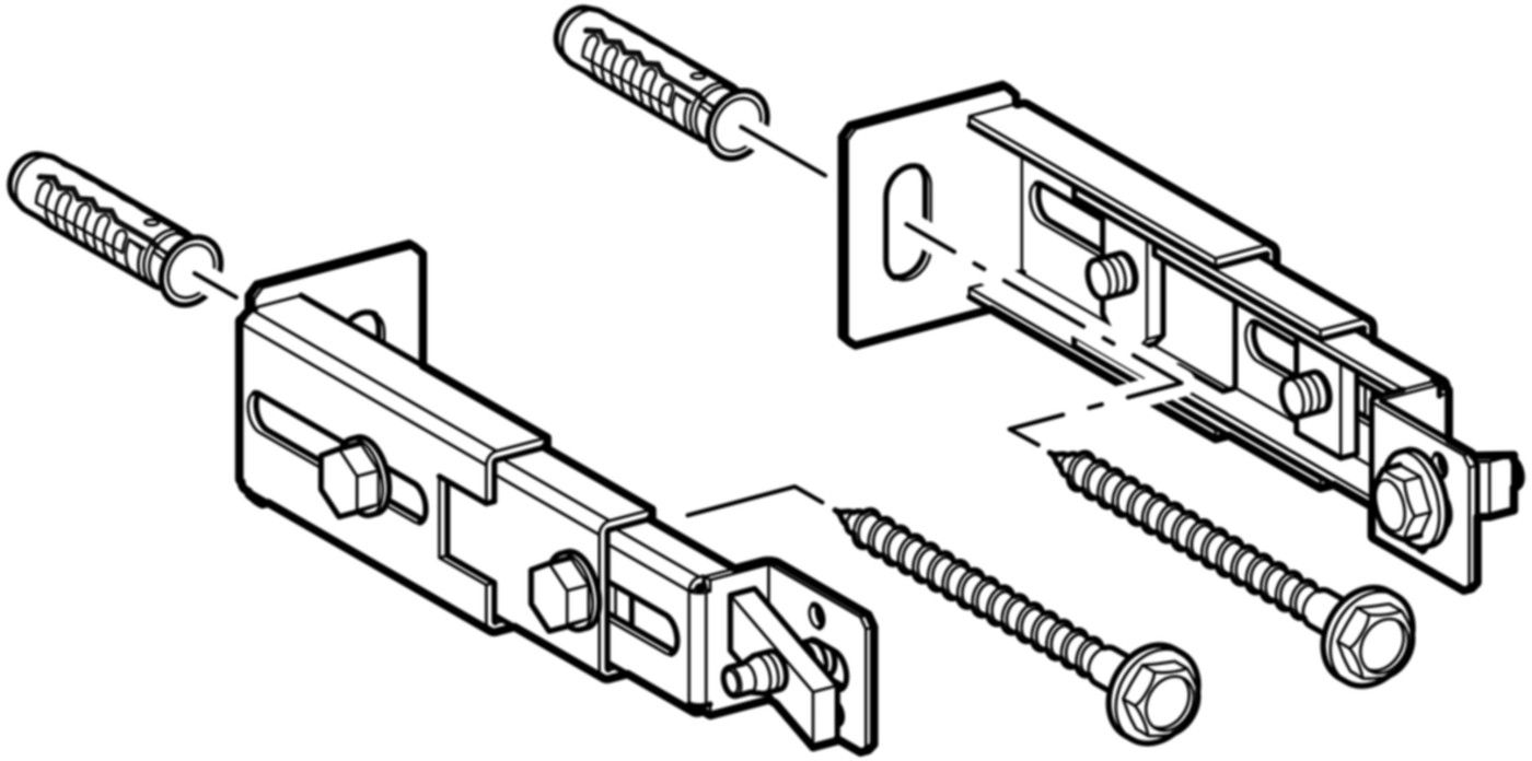 Set Fussbefestigung an Rückwand 13-24 cm Set à 2 Stück 111.064.00.1 - Geberit-Duofix