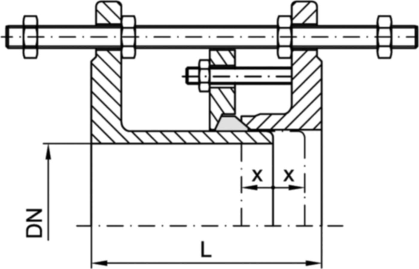 Ein- und Ausbaustück F III K Gewindeanker verzinkt PN 10 DN 200 - Erhard Absperrklappen