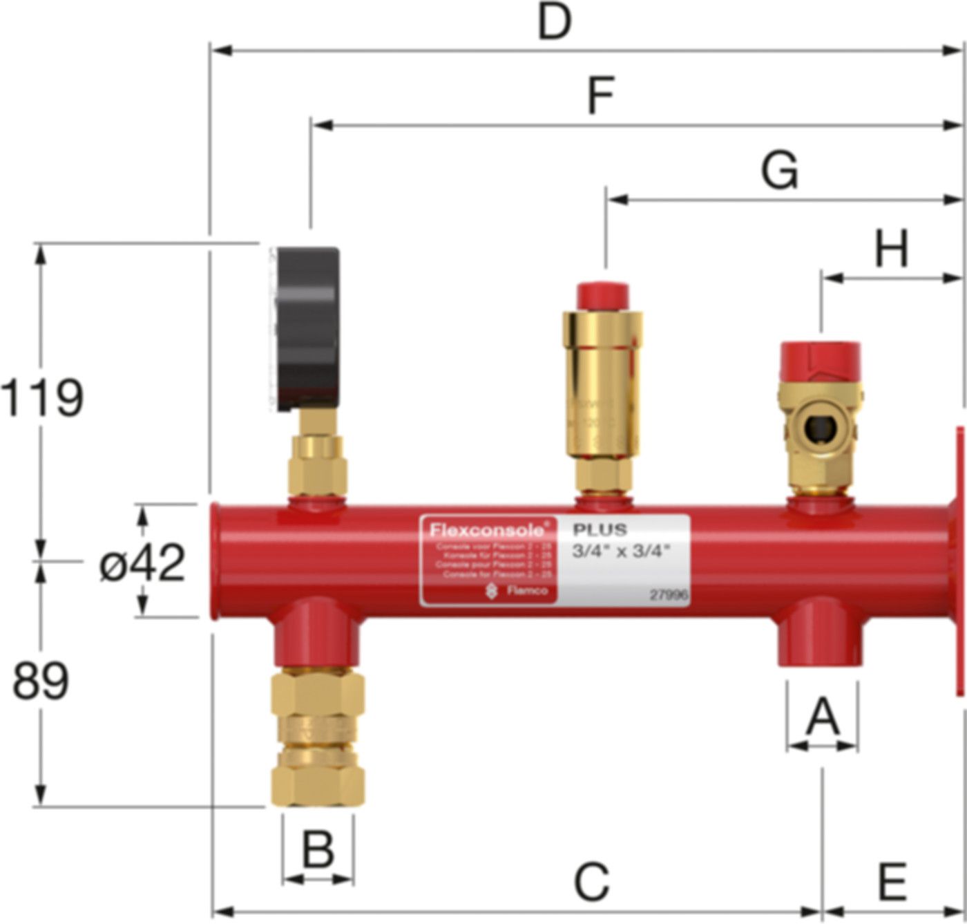 Flexcon Wand-Aufhängung Flexconsole Plus für Flexcon Gefässe 2-25 Liter, IG, 3/4" - Flamco Expansionsgefässe Flexcon