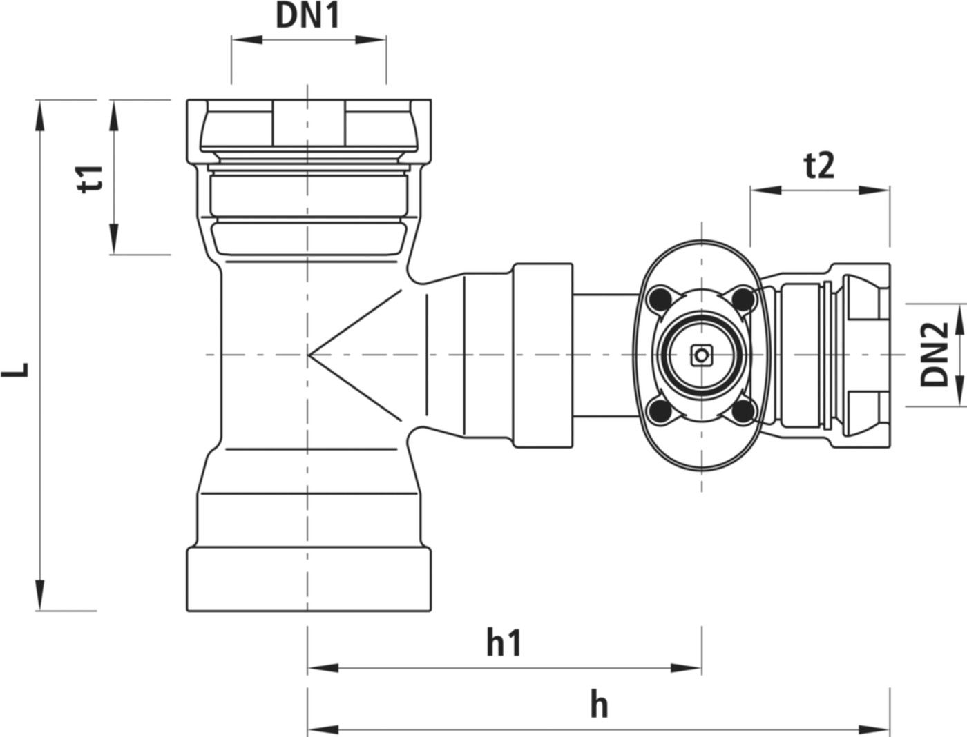 Combi-T Vario für Gussrohre mit 4331 Schweissraupen BLS DN 200/200 - Hawle Armaturen