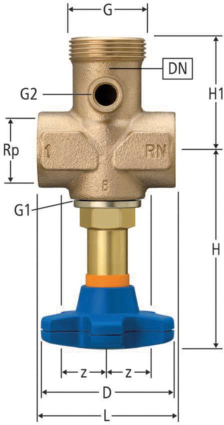 Batterieventil 1" x 25 22150.41 G 11/4" ohne Verschraubung - Nussbaum Armaturen