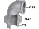 Winkelverschr. 95 V 1" flachd. 770 095 206 - GF verz. Tempergussfittings