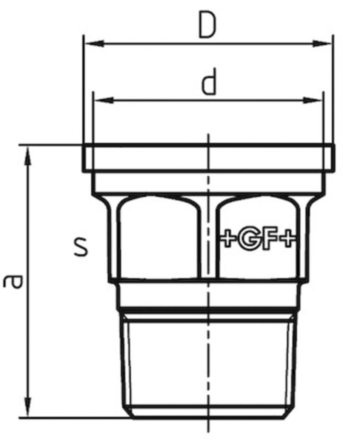 Einlegeteil 371 V 3/4" 770 371 205 - GF verz. Tempergussfittings