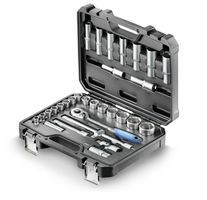 ASPHALT Steckschlüsselsatz 31-tlg. 1/2" , Im Kunststoffkoffer - Steck- und Drehmomentschlüssel