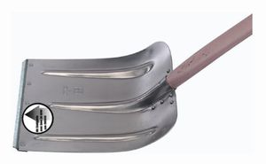 Schneeschaufel Alu, blank B= 330mm, Gr.1, Stahlkante, mit Stiel - Bauwerkzeuge