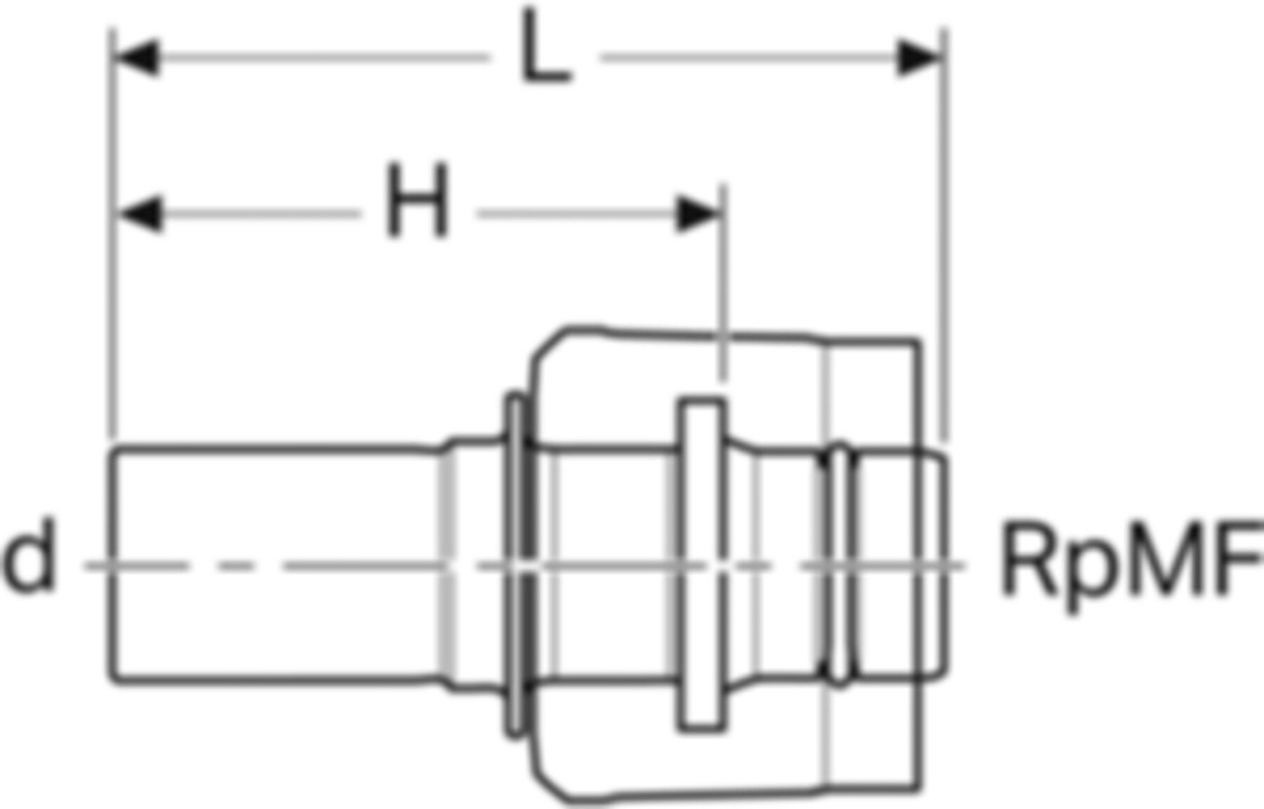 Übergang 1/2"-15mm 61112 mit Steckende, mit MasterFix - Mapress-Sanitär-Presssystem-Formstücke
