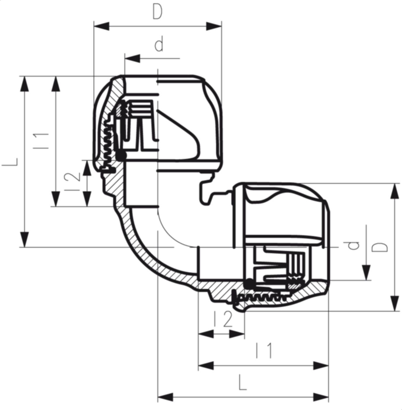 Winkel 90° d 50mm 158 400 074 - GF iJoint-Klemmverbinder