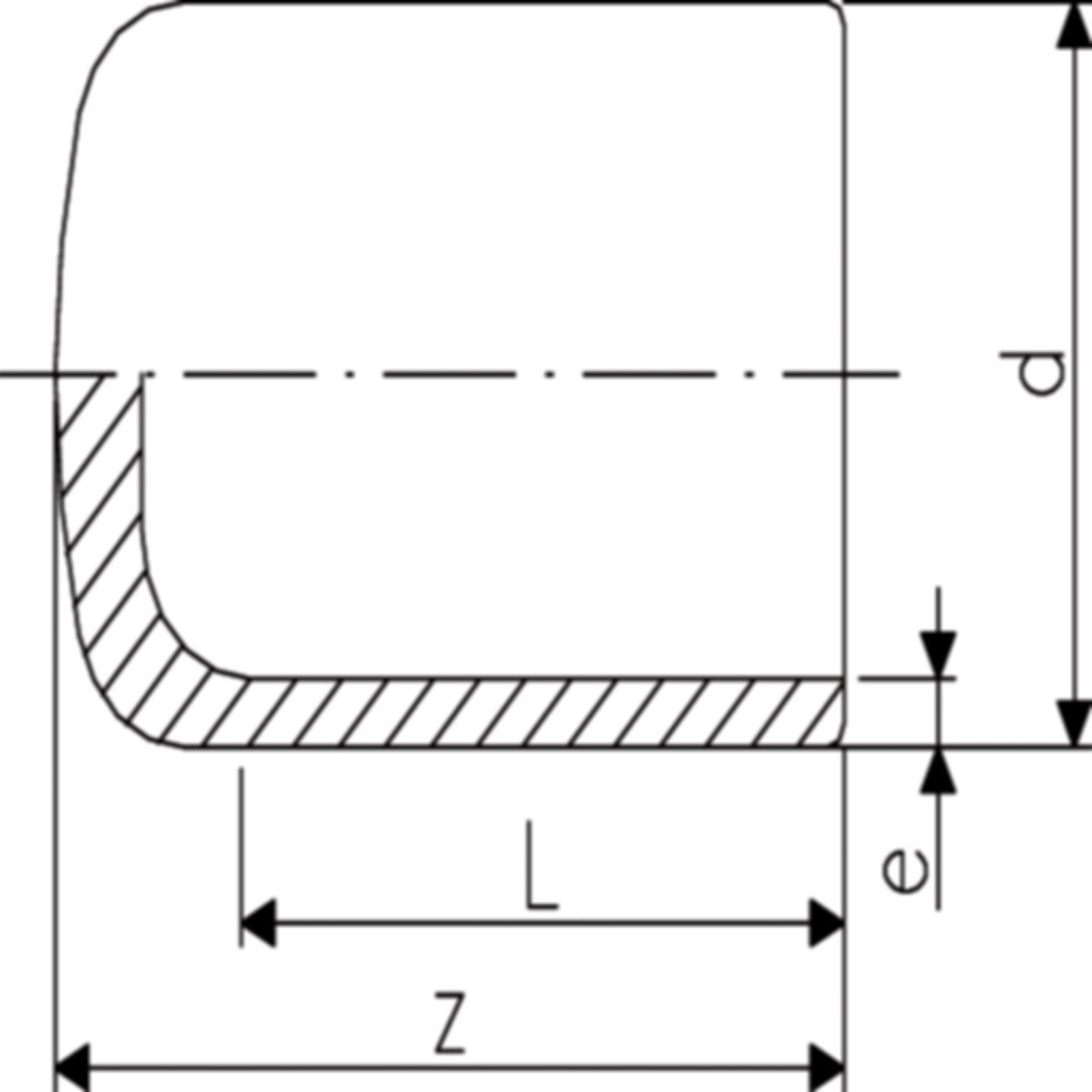 Abschlusskappe PE100 S5 PN 16 d 160mm 753 961 017 - PE100 Stutzenformstücke langschenklig