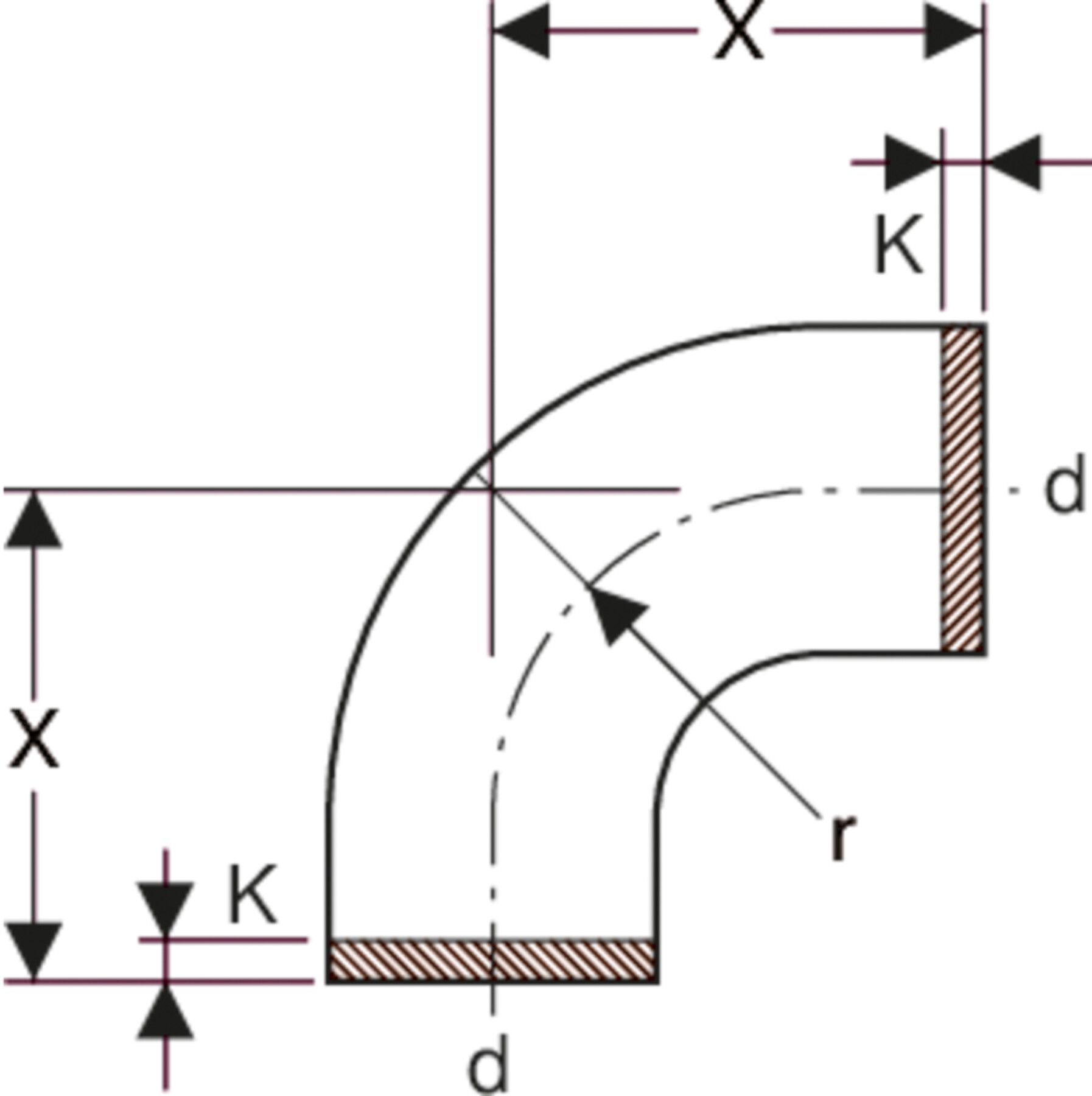 Segmentbogen 90° d 315mm 372.055.16.1 - Geberit-PE-Formstücke