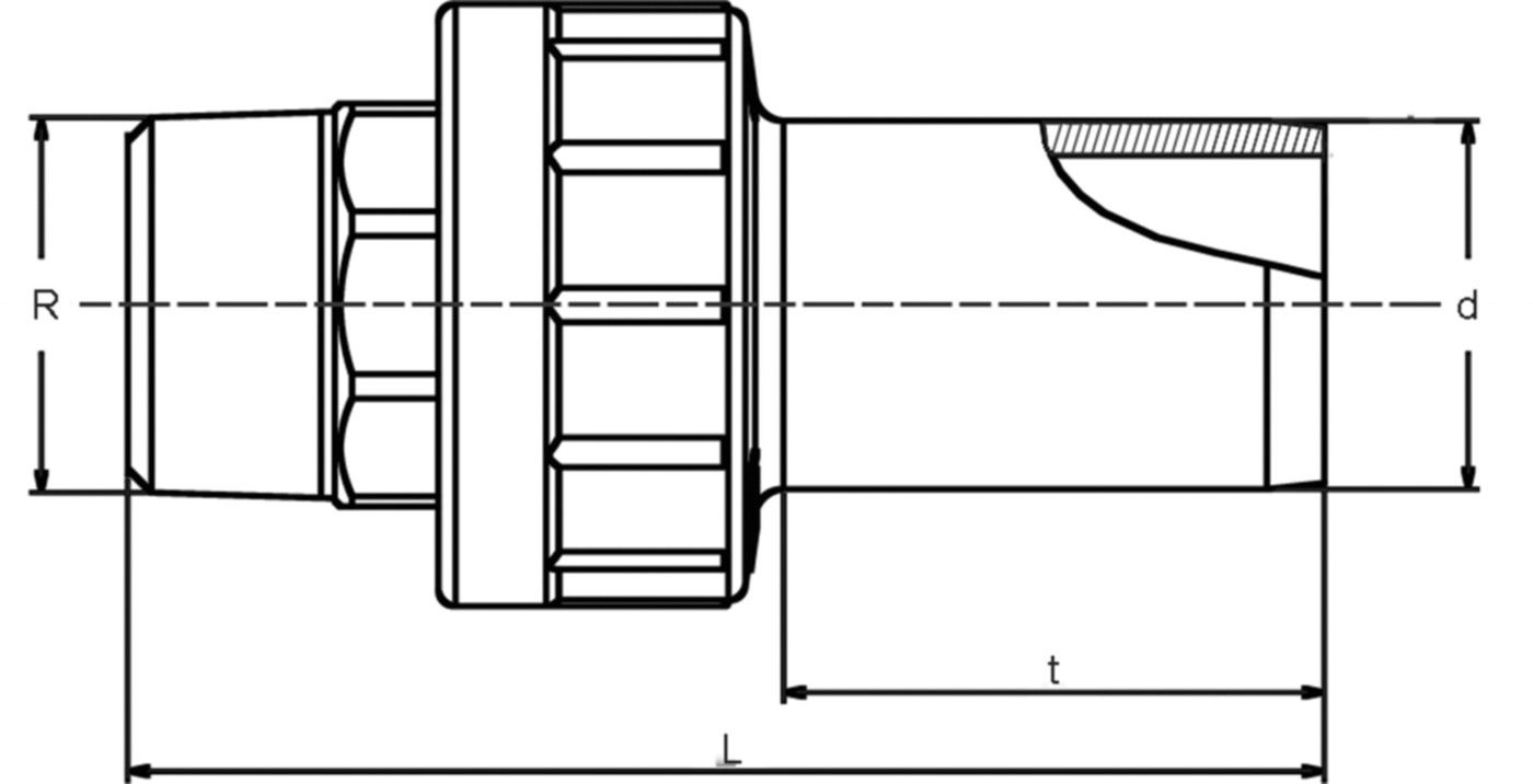 Universal-Übergangsadapter/Messing AG d 63mm - 2" 616 155 - Frialen Elektroschweissfittinge