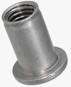 4574 Aluminium Blindnietmuttern Flachkopf, Rundschaft, offen