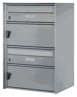 Briefkasten Genève 2 übereinander eloxiert, 415x612x303mm - Briefkasten Huber