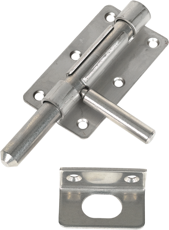 SANER Stallriegel mit Aufschraubkloben 110x62x1.5mm, rostfrei - Stoss- und Treibriegel mit Zubehör