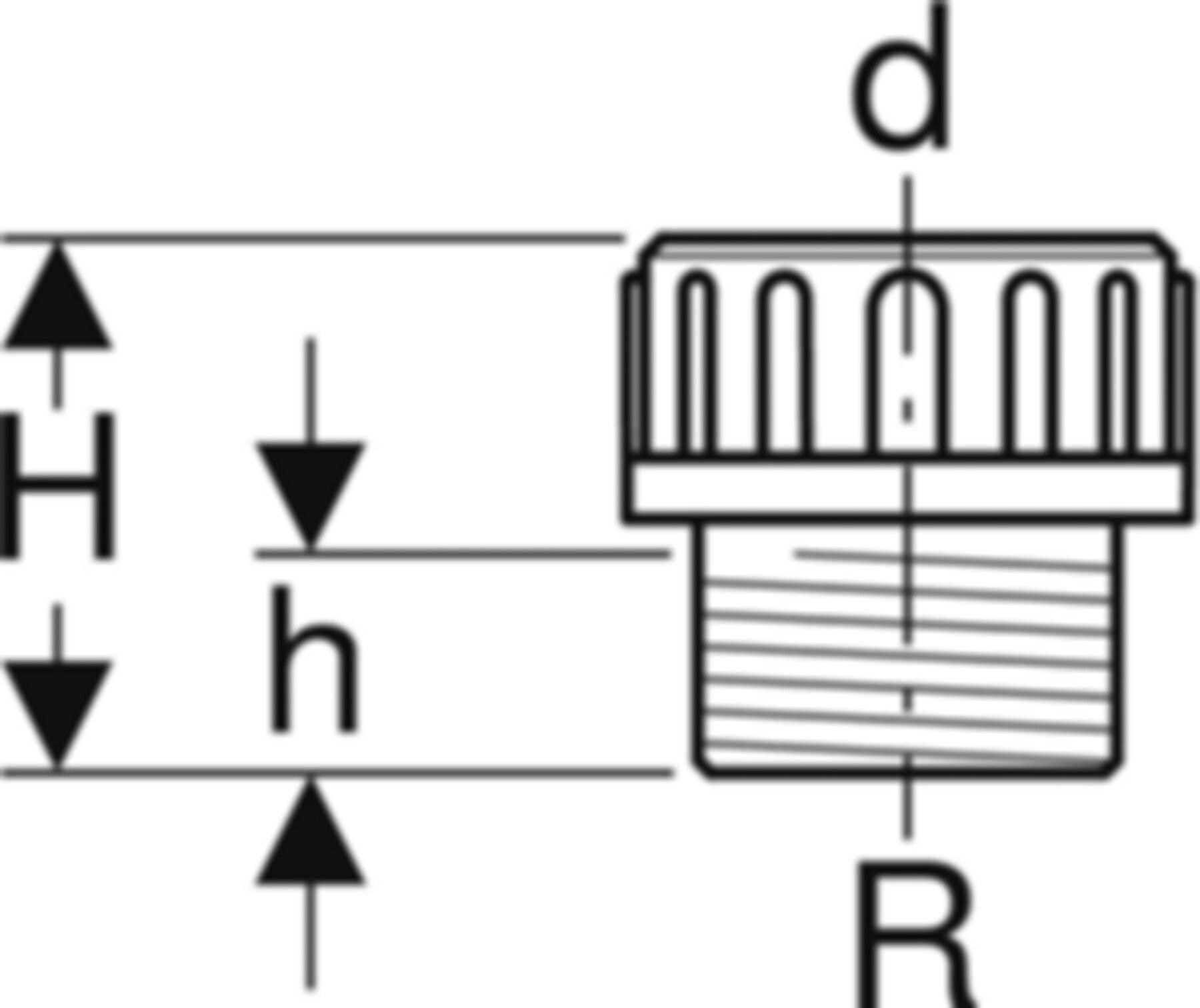 Stutzen mit Verschraubung und MS-Nippel d 56mm - 2" 359.311.00.1 - Geberit-PE-Formstücke
