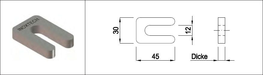 Schiftplatten roh Dicke 5.0 mm 1.4301 - INOXTECH-Handlauf-/Geländer-System