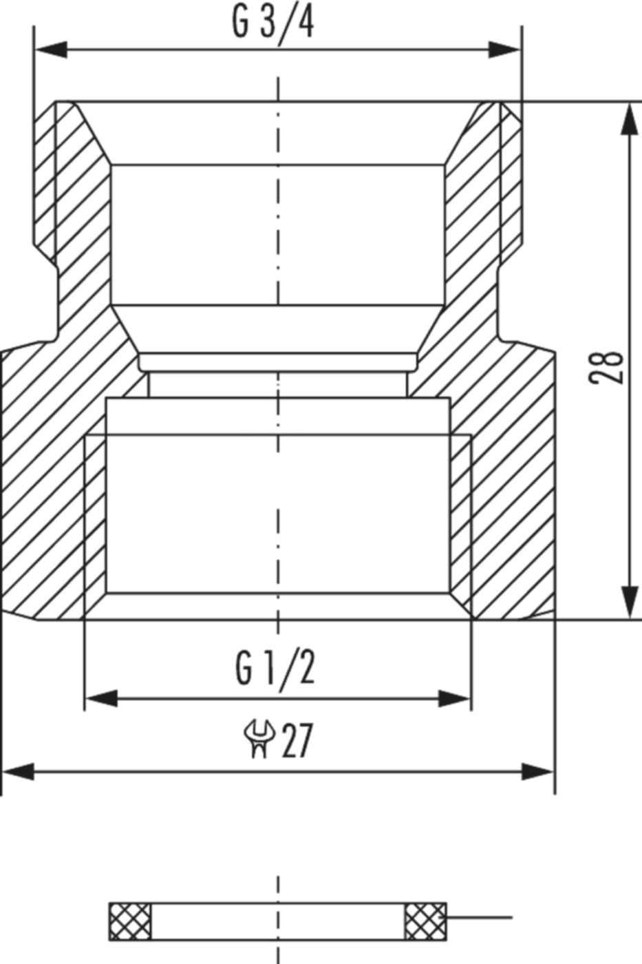 Kupplungs-Red. f/MKV IG 1/2"x EK G 3/4" 2 254 1244 01 - Hummel Programm